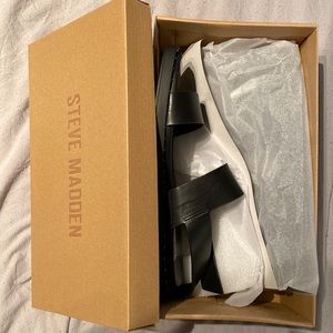 Steve Madden Black Leather Sandals Size 9